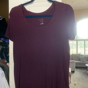 Soft & Stretchy Maroon/Dark Maroon Yoga Short Sleeve Top : S m o k e F r e e